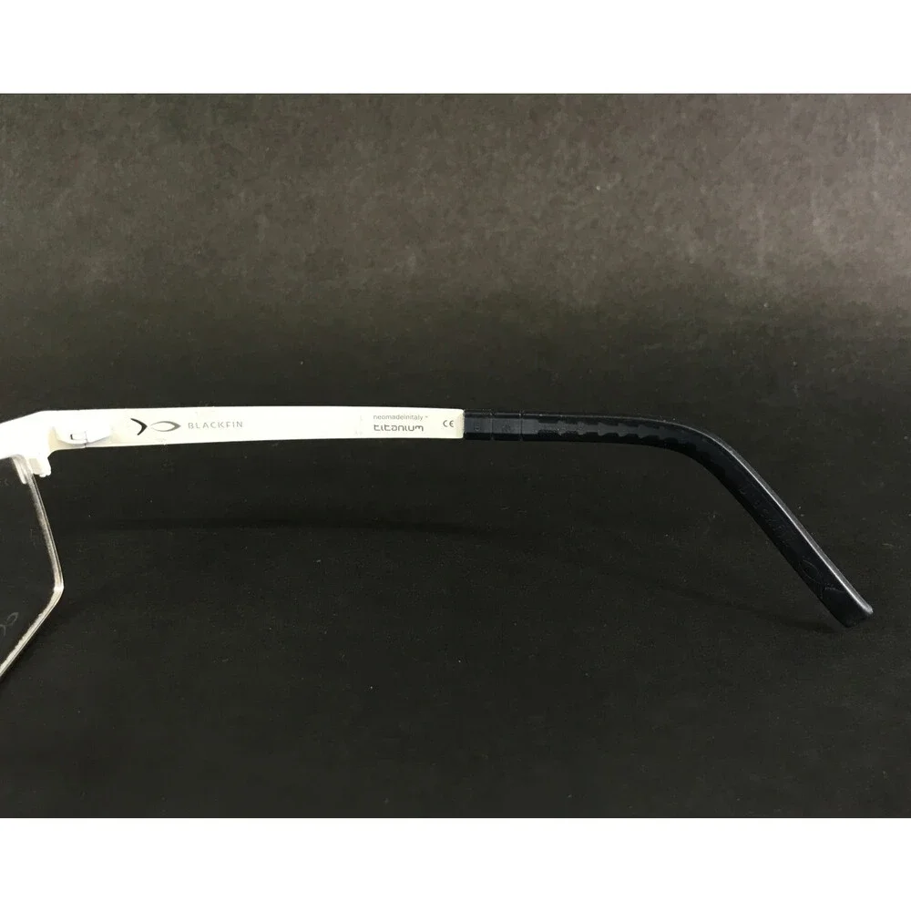 Blackfin Eyeglasses Frames BF674 STATEN COL.400 White Silver Rectangle 53-17-145